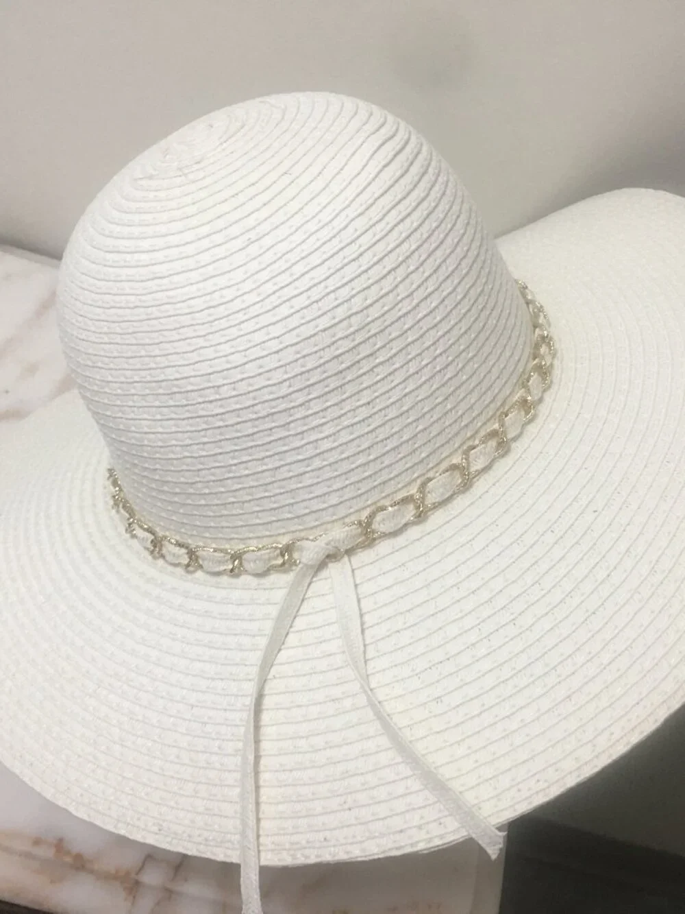 Unbranded 100% Paper straw white wide brim hat